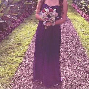 SOCIAL BRIDESMAID/PROM DRESS! Plum, strapless bridesmaid/prom dress